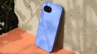 The Google Pixel 10a in the Lavender colorway.