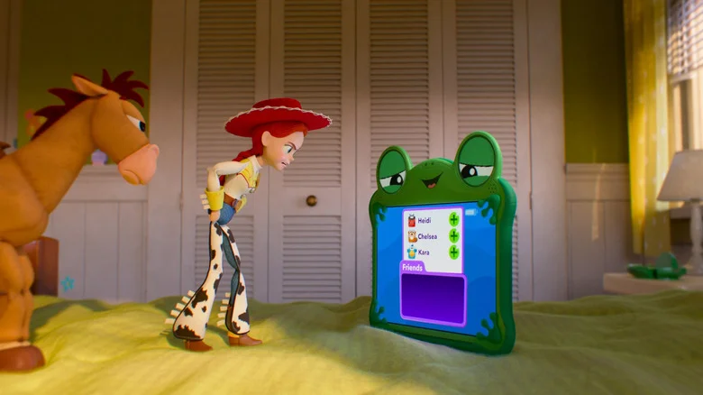 Jessie confronts the Lilypad tablet in Toy Story 5.