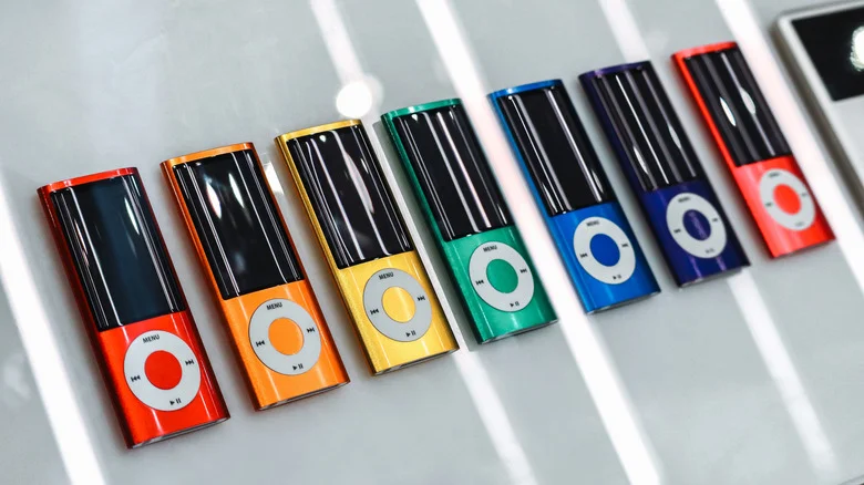 iPod Nano music players displayed at the Science Museum in London