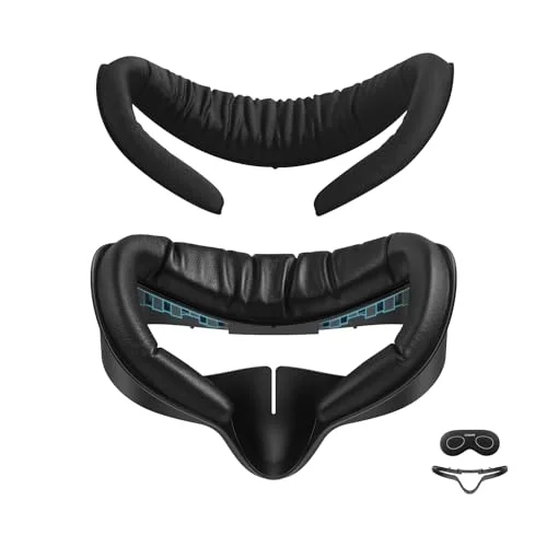 Amvr Facial Interface Face Pad Cover Compatible With Meta/oculus Quest 3s Accessories, Comfort Pu and Ice Silk Cotton Cushion,not Fit Q3 (larger)