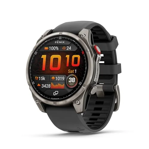 Garmin Fēnix® 8 Pro, 51mm, Amoled Display, Premium Connected Multisport Gps Smartwatch, Inreach® Technology, Sapphire, Titanium With Graphite/black Silicone Band
