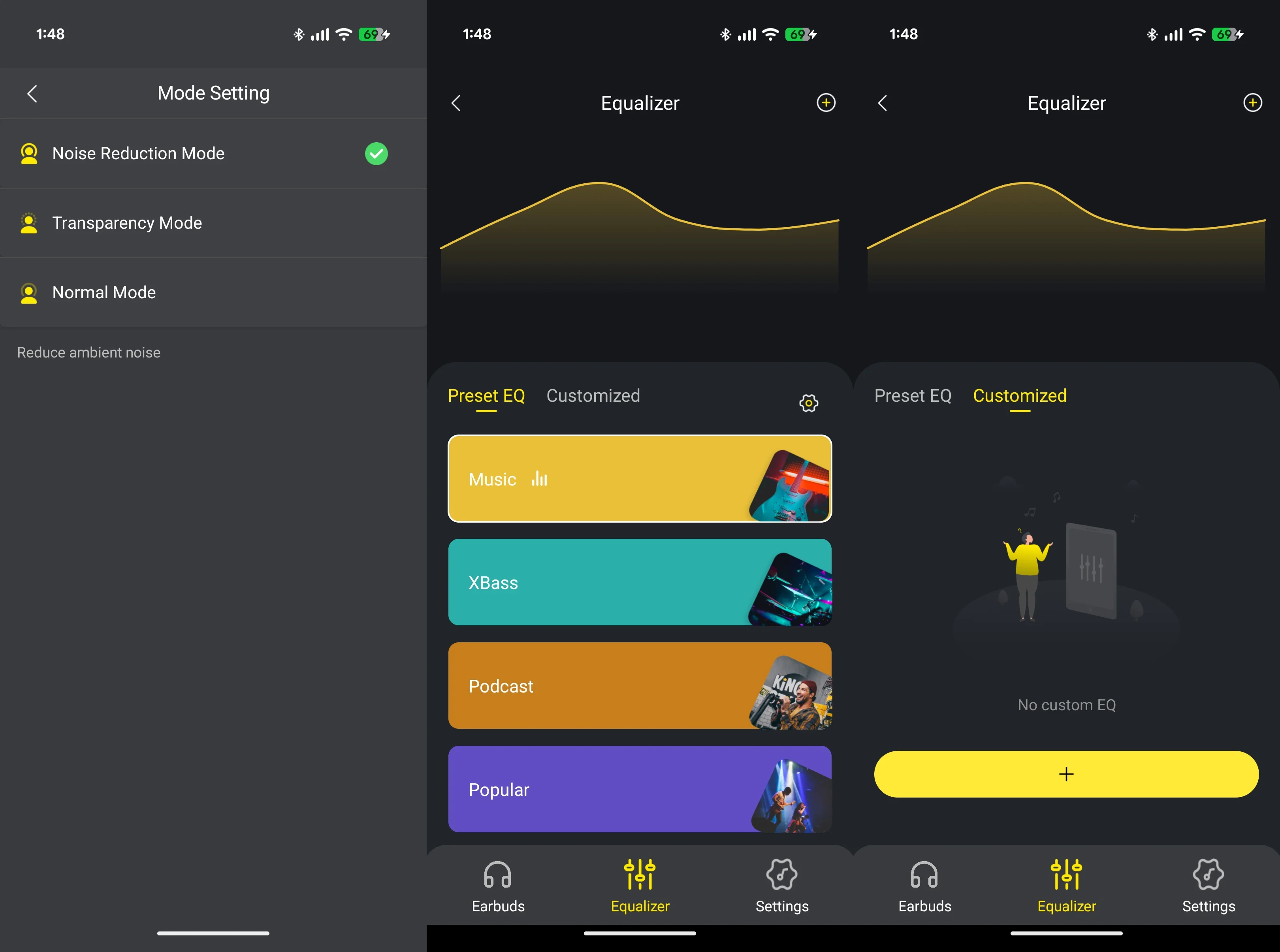 Tribit QuietPlus 81 Over-Ear Headphones app screenshots