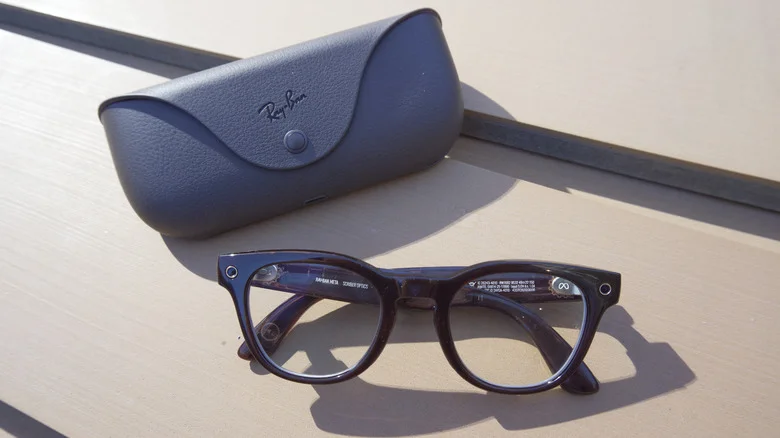 The Ray-Ban Meta Optics with their charging case.