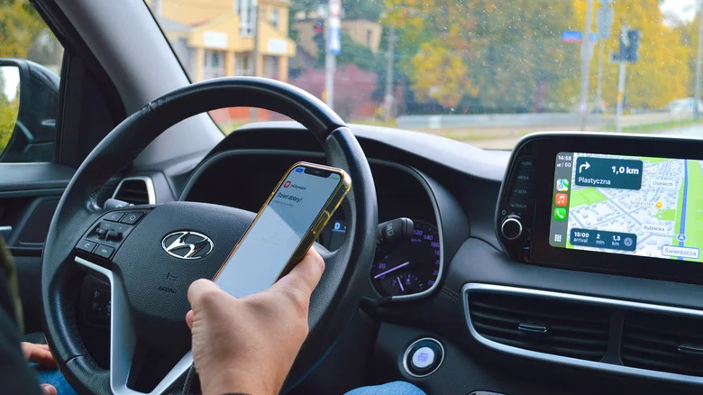Holding iPhone while in Hyundai car