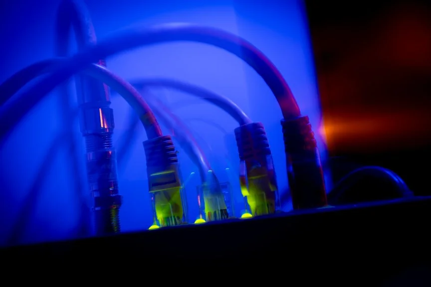 photo of router with cables