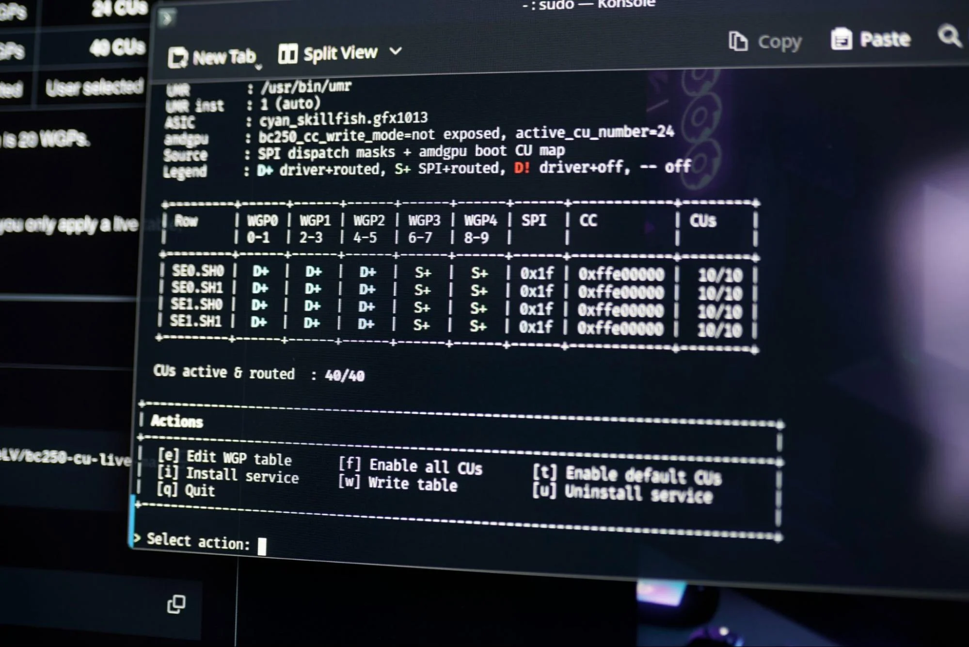 Unlocking the CUs on the BC-250 board