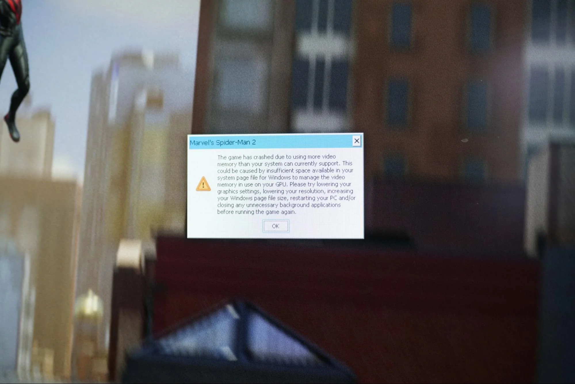 Spider-Man boot error on BC-250