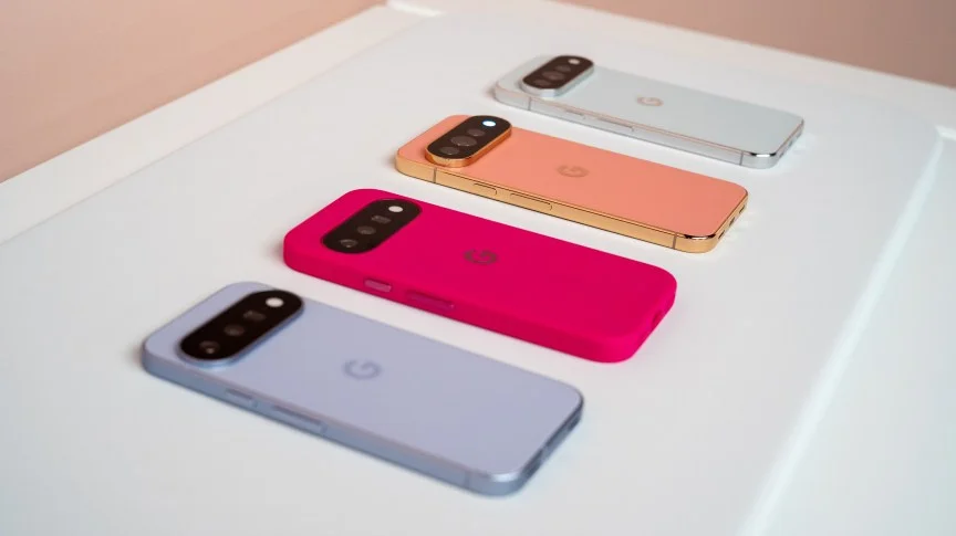 A row of Pixel 11 models