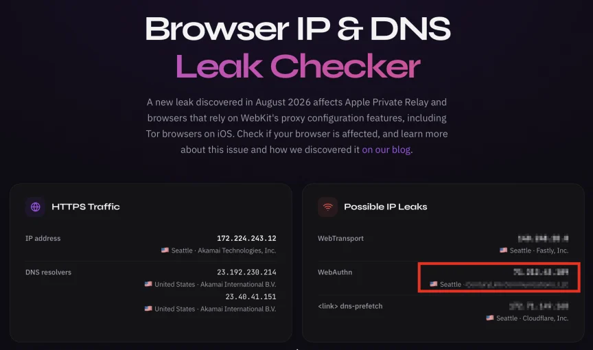 A screenshot showing IP addresses (some obscured for privacy).