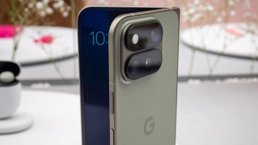 The Pixel 11 Pro Fold in olive
