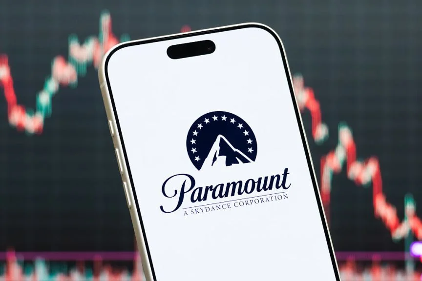 Paramount logo shown on a smartphone
