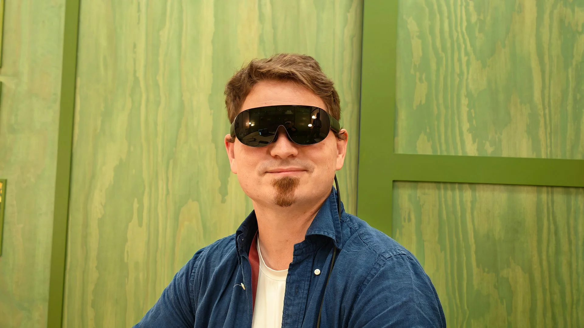 Wearing the large-sized Meta VR Glasses